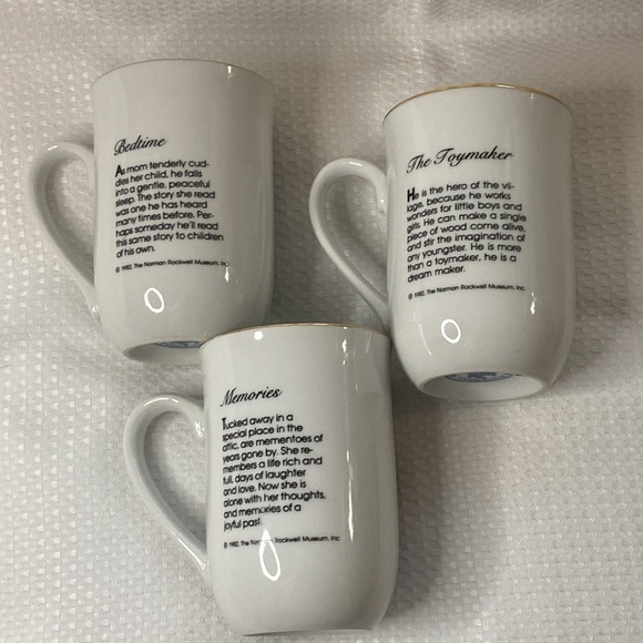 Set of 3 Vintage Collector’s Porcelain Mugs by Norman Rockwell NIB - Picture 6 of 8